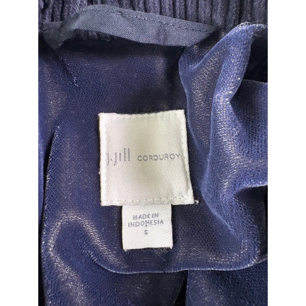 J Jill Corduroy Chore Jacket S Wide Wale Velvet Trim Coastal Boho Luxe Timeless - Picture 5 of 9